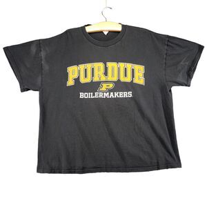 Purdue Boilermakers T Shirt Size XL Black Front Graphic Logo